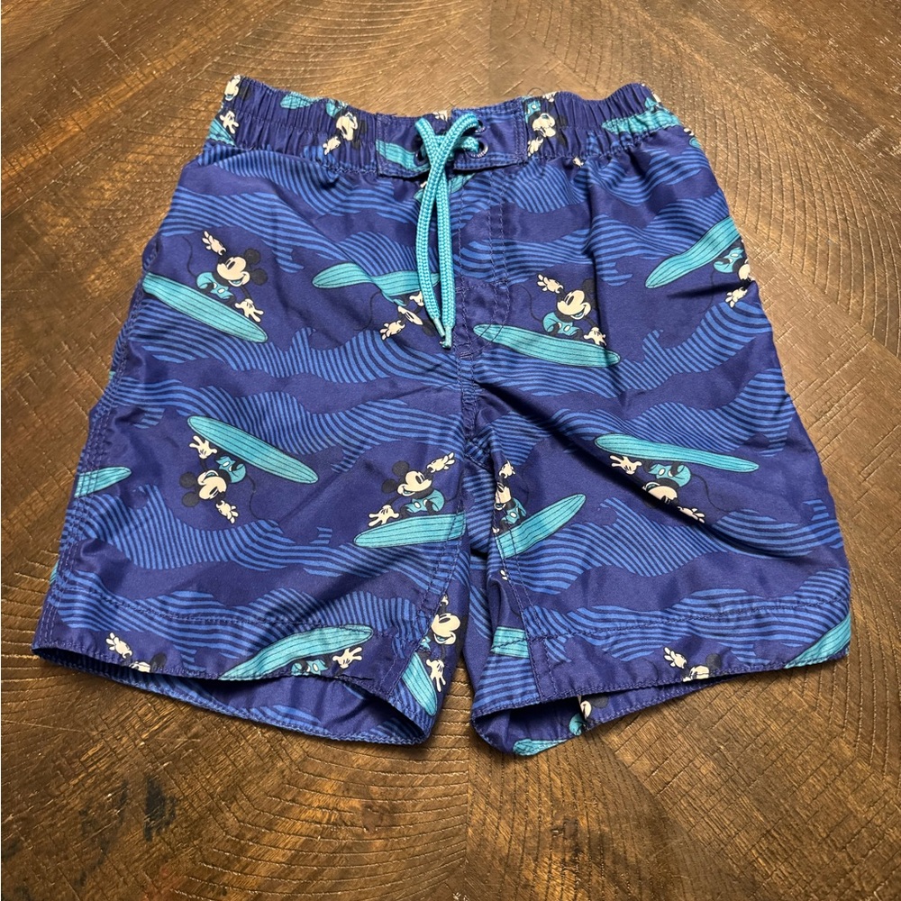 GAP Disney Boys Blue Mickey Mouse Surf Swim Trunks